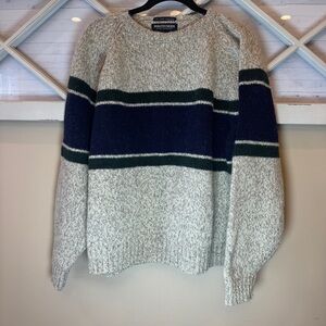 Vintage Britches Great Outdoors Wool Blend Striped Crewneck Sweater Large